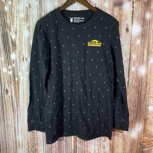 Dutch Bros Coffee Shirt Med Black Cotton All Over Windmill Print Pullover